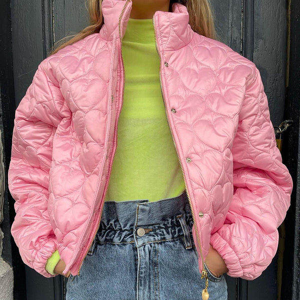 Abrigo Acolchado Térmico para Mujer - Cuello Alto Manga Larga