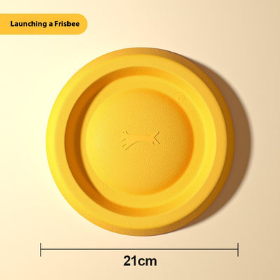 Yellow 7cm solid EVA dog toy ball with textured surface and dog silhouette graphic. - Image 10