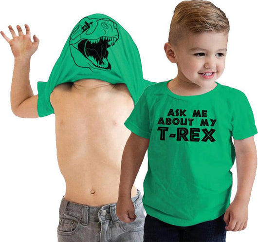 Playera de Algodón Infantil con Dinosaurio Cartoon Divertido y Máscara - Image 4