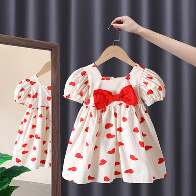 Vestido Floral de Princesa con Manga Corta para Niñas - Image 10