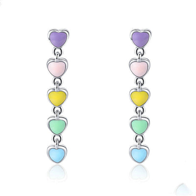 Aretes de Corazón Arcoíris Hipoalergénicos - Image 8