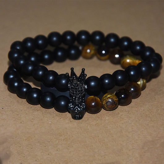 Pulsera de Calavera con Piedras Naturales para Hombre - Image 10