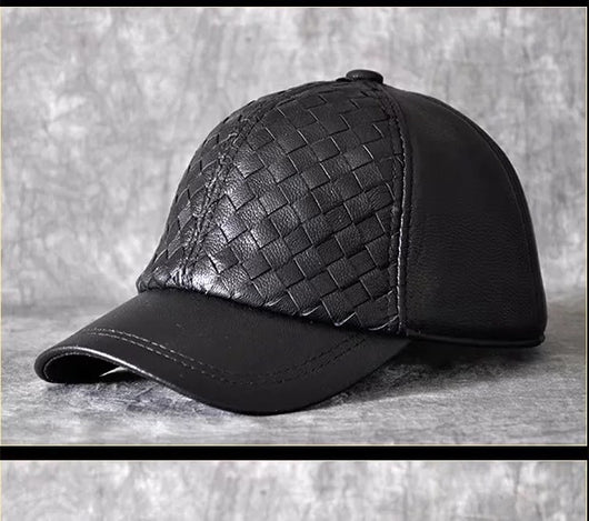 Gorra de Beisbol Invierno Cuero Genuino Piel de Cabra para Hombre - Image 29