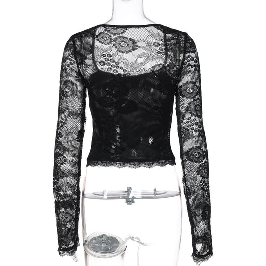 Blusa Manga Larga con Detalles de Encaje Calado - Image 27