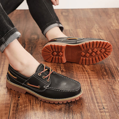 Zapatos Casuales Británicos de Cuero Genuino para Hombre - Diseño Clásico Bajo - Image 4