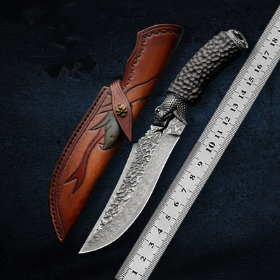 Cuchillo de Supervivencia Damasco Forjado a Mano - Alta Dureza para Aventuras - Image 3