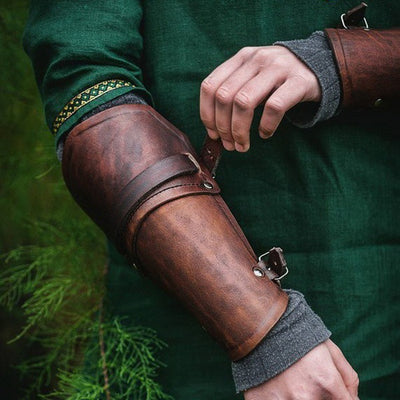 Guantes de Cuero PU Estilo Medieval Renacentista para Muñeca