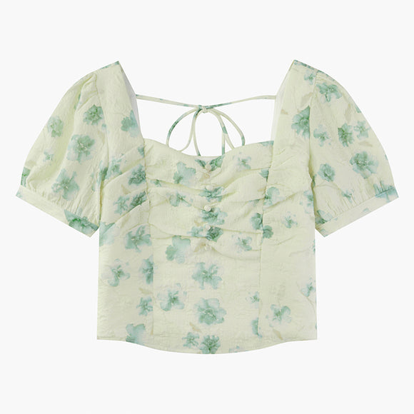 Blusa Manga Abullonada Diseño Minimalista para Mujer
