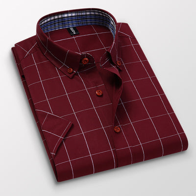 Camisa Casual Estilo Coreano Manga Corta Slim Fit Tallas Grandes Hombre - Image 11