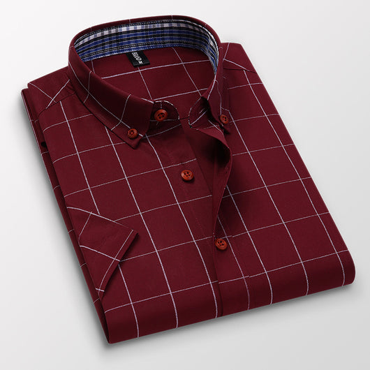 Camisa Casual Estilo Coreano Manga Corta Slim Fit Tallas Grandes Hombre - Image 11