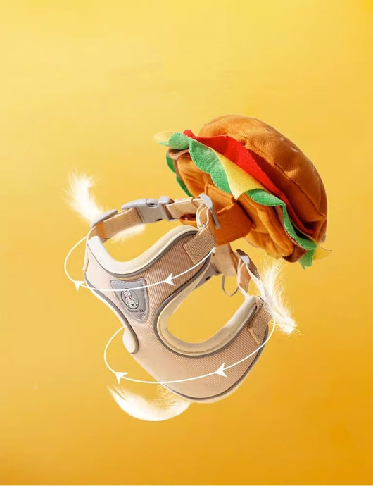 Arnés Ajustable con Correa para Pasear Perros y Gatos - Diseño Hamburguesa a Prueba de Escapes - Image 12