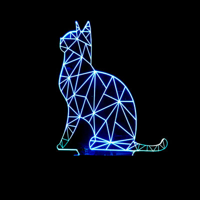 Lámpara Nocturna de Gato en Acrílico Multicolor - Image 9