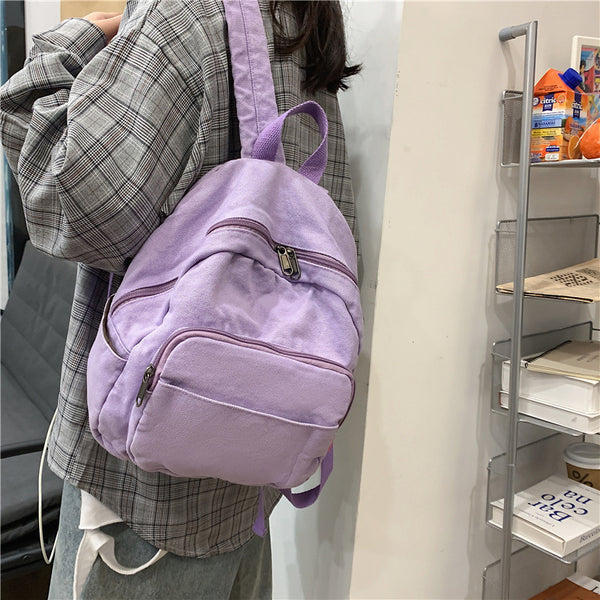 Mochila Casual Retro Lona Lavada - Colección Sen para Estudiantes