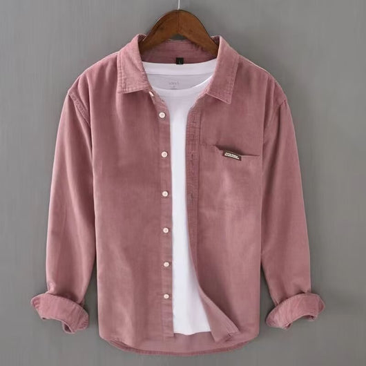Camisa Suelta de Pana Retro Americana para Hombre - Image 14
