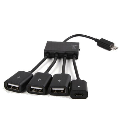 Adaptador OTG Micro USB Multi-Puerto con Carga Simultánea y Soporte para 4 Dispositivos - Image 3
