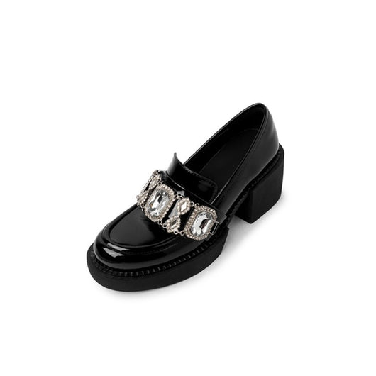 Zapato de Tacón Alto Grueso con Diamantes de Agua para Niña - Image 2