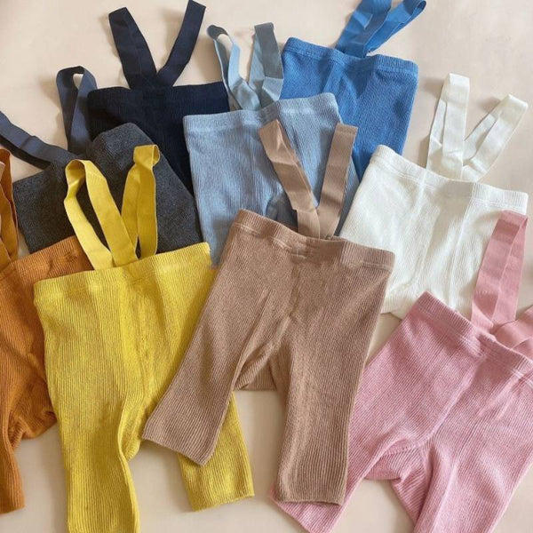 Pantalón Corto Bebé Cintura Alta con Tirantes Ajustables