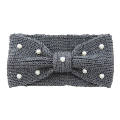 Diadema Tejida de Lana con Moño de Perlas para Mujer - Image 12