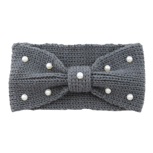 Diadema Tejida de Lana con Moño de Perlas para Mujer - Image 12