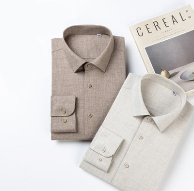 Camisa Manga Larga Gruesa de Color Sólido para Hombre - Image 12