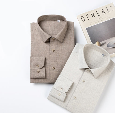 Camisa Manga Larga Gruesa de Color Sólido para Hombre - Image 12