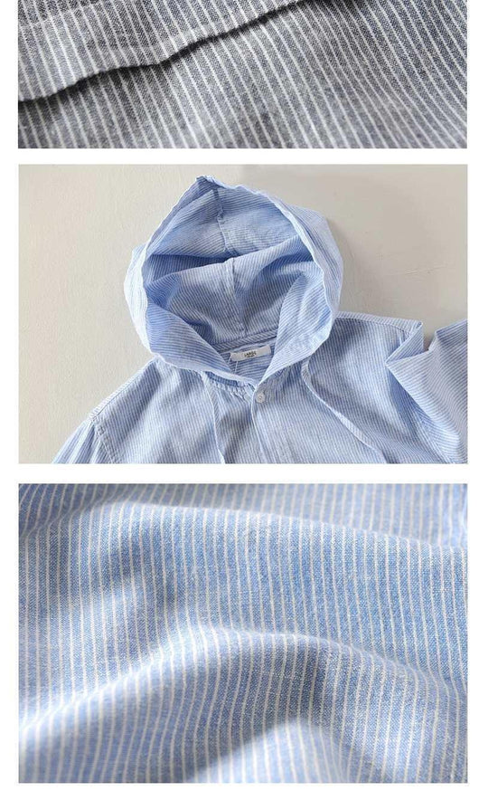 Sudadera Holgada con Rayas y Capucha para Hombre - Image 9