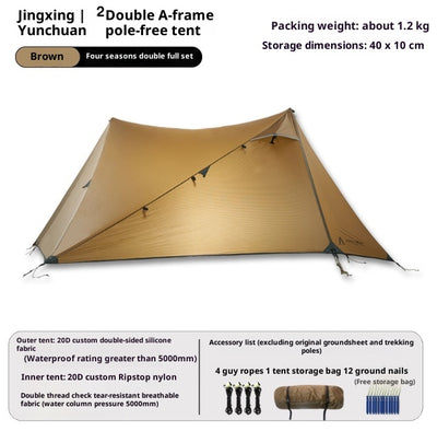 Tienda de Campaña Ultraligera Impermeable de Doble Pared con Estructura Autoportante - Image 6