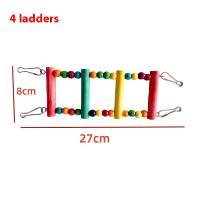 Escalera de Cuentas de Madera Giratoria con Loro Colorido - Image 10