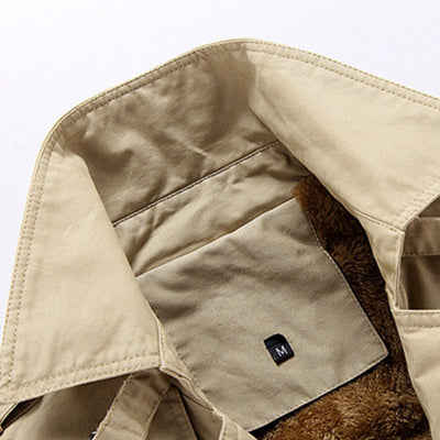 Abrigo Trench Largo Holgado con Cuello de Solapa Acolchado en Terciopelo - Image 10