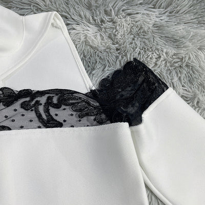 Vestido Bandage Ajustado con Detalles de Encaje - Image 15