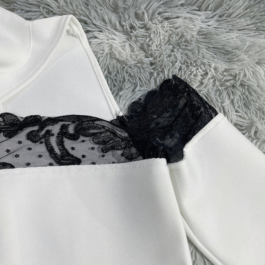 Vestido Bandage Ajustado con Detalles de Encaje - Image 15