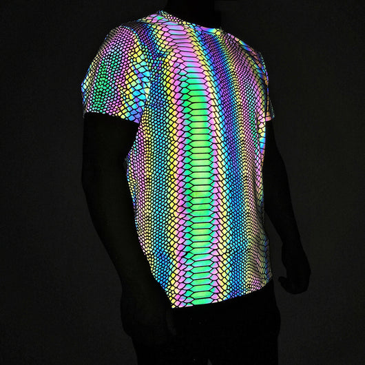Camiseta Láser Reflectante Estampado Serpiente Colores Vibrantes - Image 2