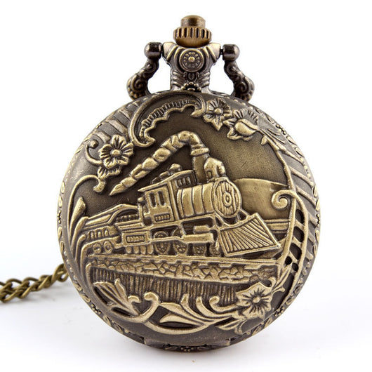 Reloj de Bolsillo Clásico Grande con Diseño Nostálgico de Locomotora Hueca - Image 9