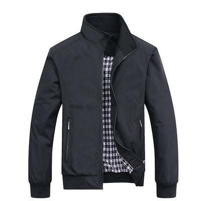 Chaqueta Casual de Cuello Parado Slim Fit Gris - Image 2