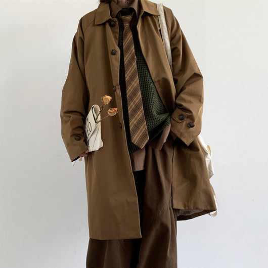 Gabardina Ejecutiva Retro Mediana - Chaqueta Versátil para Trabajo y Diario