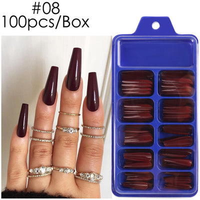 Uñas Postizas de Pasta Completa con Durabilidad Extendida - Acabado Ballet Azul - Image 64