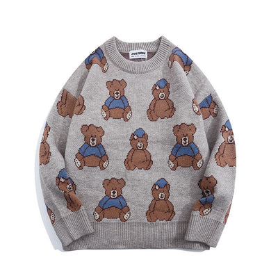 Suéter Cuello Redondo con Estampado de Oso Versátil - Image 5