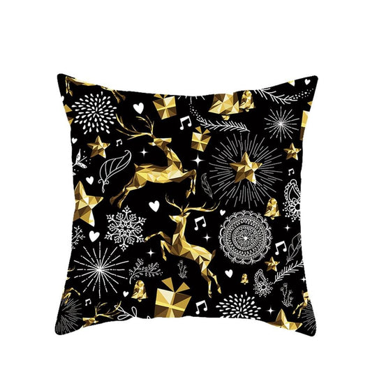 Funda de Almohada Navideña con Diseño de Ciervo y Patrón Geométrico - Image 57