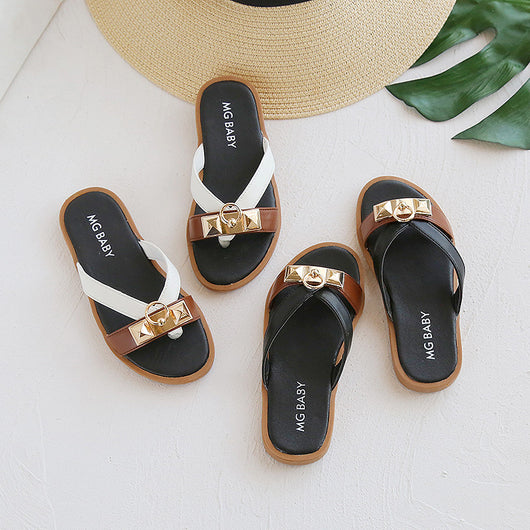 Sandalias y Pantuflas Infantiles Estilo Británico Retro - Image 3