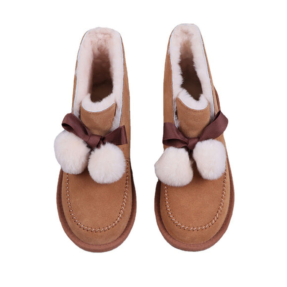 Zapatos Bajos para Mujer con Lazo de Terciopelo