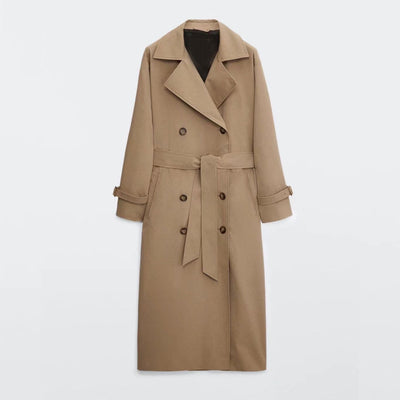 Abrigo Trench Vintage Cruzado para Mujer - Largo Sobre la Rodilla - Image 10