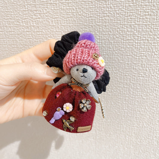 Pulsera Elástica Infantil Oso Corazón con Cristales Brillantes - Image 3