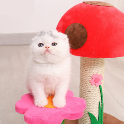 Rascador para Gatos con Columna de Sisal y Estructura Escaladora Flor Champiñón - Image 8