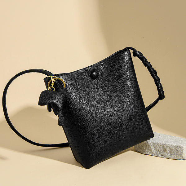 Bolso Bandolera de Cuero Suave para Celular Multicompartimento
