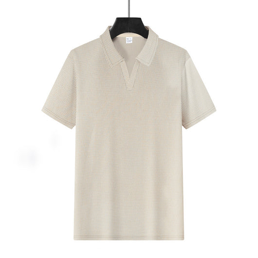 Polo Deportivo Hombre Cuello V Tejido Waffle Manga Corta Suelta - Image 33