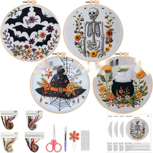 Bordado Artesanal Calavera con Patrón de Murciélago - Image 7
