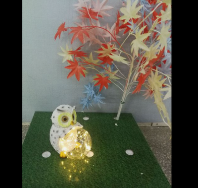 Luz Solar LED de Jardín con Figura de Búho en Resina - Image 9