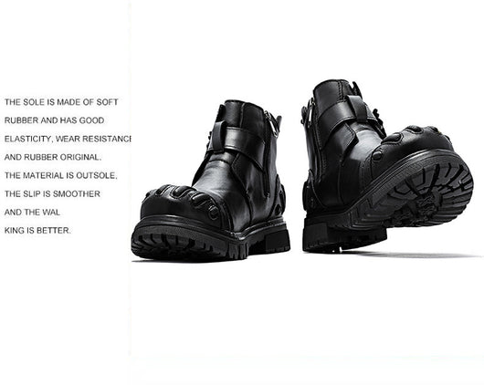 Botas Martin de Cuero para Hombre - Estilo Punk Rock con Suela Industrial - Image 10
