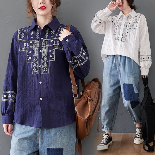 Blusa Holgada de Manga Larga para Mujer Talla Grande - Image 6