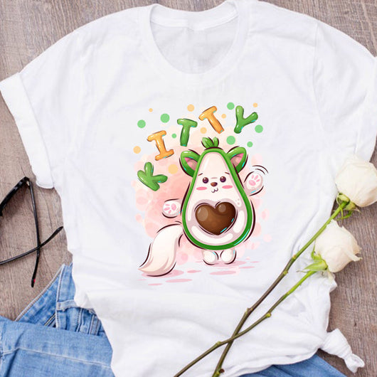 Camiseta Unisex Estampado Aguacate - Diseño Creativo Verano Holgada - Image 59